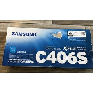 New *Ugly Box* Samsung CLT-C406S Cyan Laser Toner